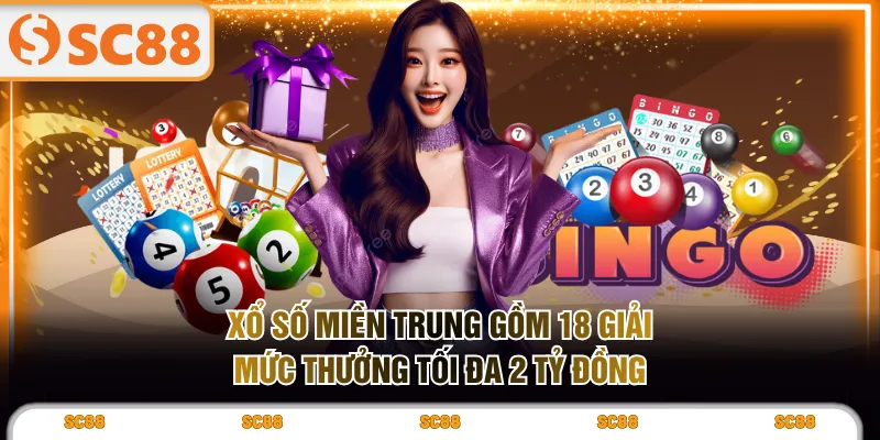 Xổ số Miền Trung gồm 18 giải mức thưởng tối đa 2 tỷ đồng